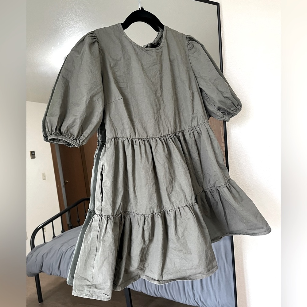 AQUA dress from Bloomingdale’s. XS. Olive Green 31” in length